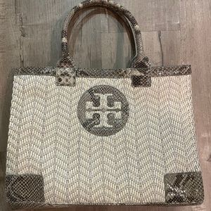 Tory Burch Ella Snake Trim Tote